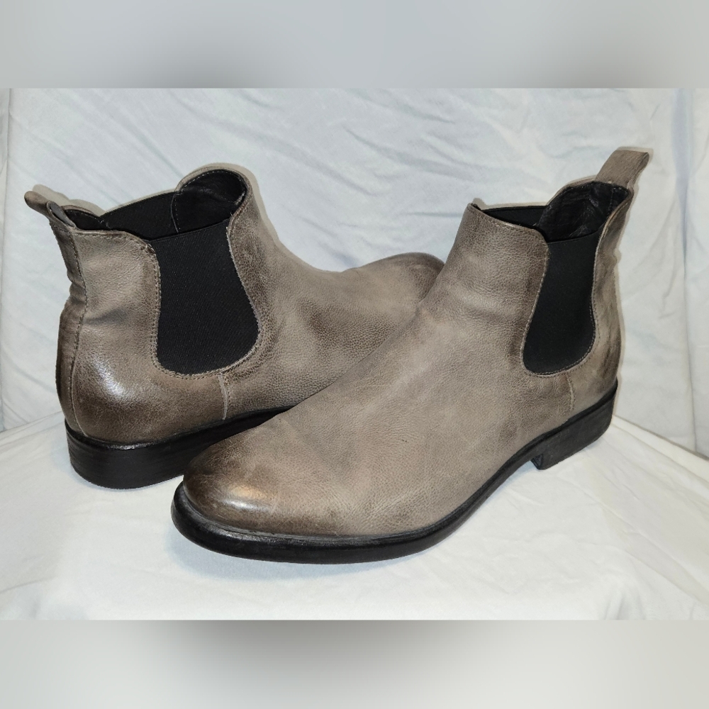 MJUS Mens Italian Leather Chelsa Boots Sz 45 (12 US) Gray
